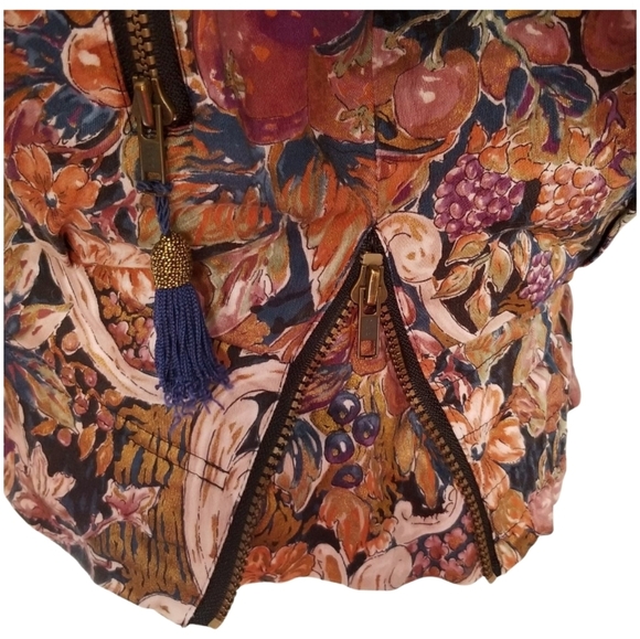 NWOT 90s fruits and floral pattern bomber with dolman sleeves - Picture 7 of 8